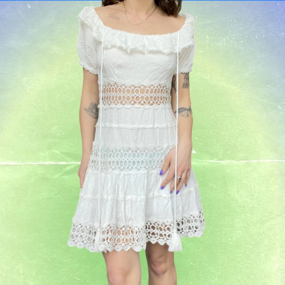FOR LOVE AND LEMONS WHITE LACE DRESS